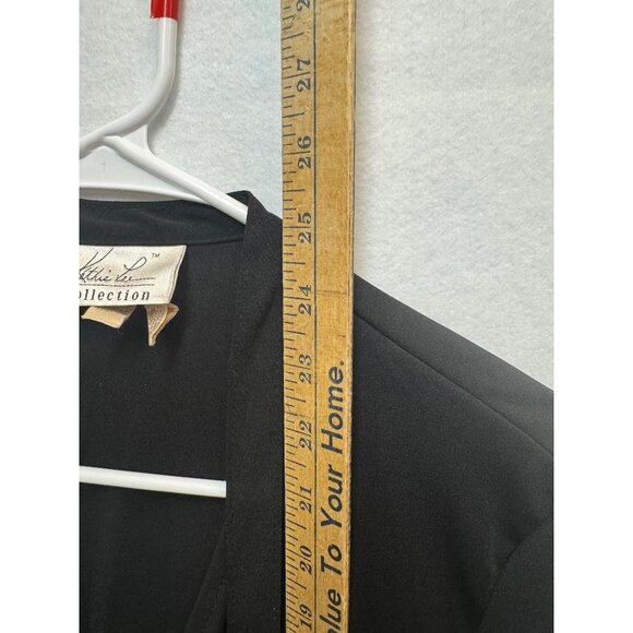 Kathie Lee Collection Black Button-Up Cardigan With Tie Size L 100% Polyester - Picture 5 of 8